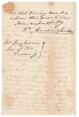 Lot #7016 Andrew Jackson Autograph Letter Signed as President - Image 2