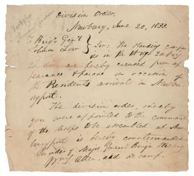 Lot #7019 Andrew Jackson: Parade Order Document