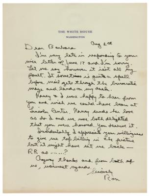 Lot #7114 Ronald Reagan Autograph Letter Signed as President - Image 1
