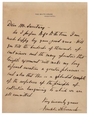 Lot #7080 Franklin D. Roosevelt Autograph Letter Signed as President - Image 1