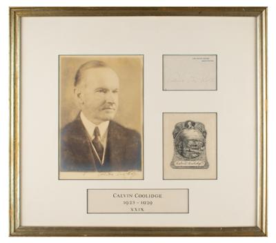 Lot #7076 Calvin Coolidge Signed Photograph and White House Card - Image 1