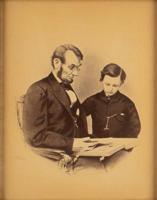 Lot #7035 Abraham Lincoln and Tad Lincoln Oversized Albumen Photograph - Image 2