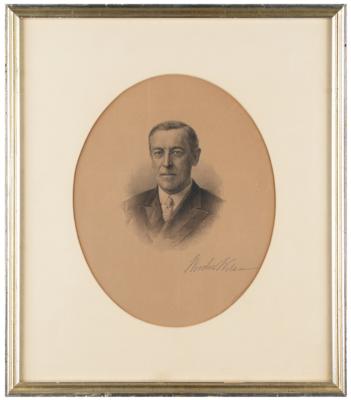 Lot #7066 Woodrow Wilson Signed Engraving - Image 1