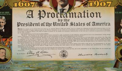 Lot #7062 Theodore Roosevelt: 1907 Jamestown Exposition Poster - Image 2