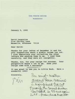 Lot #7119 Bill Clinton Typed Letter Signed as President - Image 1