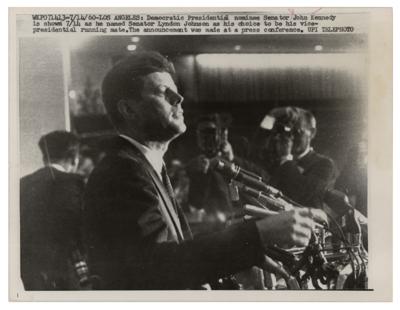 Lot #7097 John F. Kennedy 1960 Original Wirephoto - Image 1