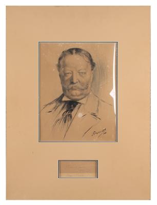 Lot #7064 William H. Taft Oversized Signed Etching - Image 1
