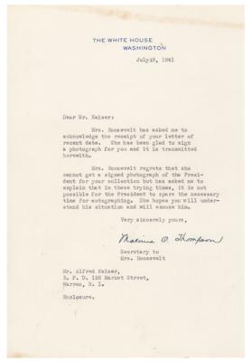 Lot #124 Eleanor Roosevelt Signed Photograph - Image 2