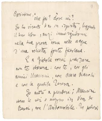 Lot #588 Gabriele D'Annunzio Autograph Letter Signed - Image 1