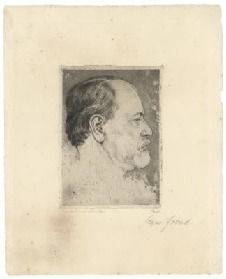 Lot #179 Sigmund Freud Signed Etching - Image 1