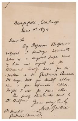 Lot #270 Archibald Geikie (2) Autograph Letters Signed - Image 4