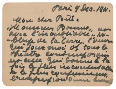 Lot #600 Maurice Maeterlinck Autograph Letter Signed - Image 1
