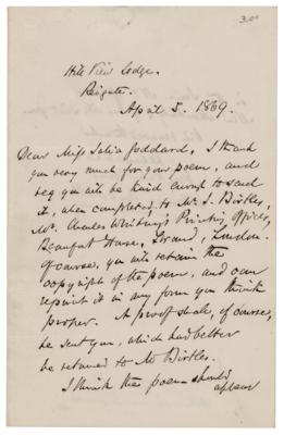Lot #583 William Harrison Ainsworth Autograph Letter Signed - Image 1