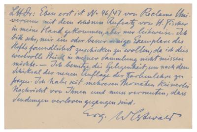 Lot #342 Wilhelm Ostwald Autograph Letter Signed - Image 1
