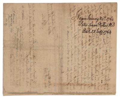 Lot #348 Peter Simon Pallas: Pallas dissects a water worm in 1766: 