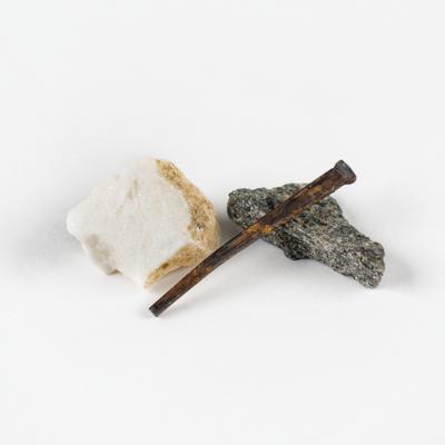 Lot #31 White House 1950 Renovation (3) Items: Stones and Nail - Image 1
