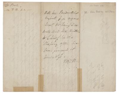 Lot #7 Martin Van Buren Autograph Endorsement as President - Image 3