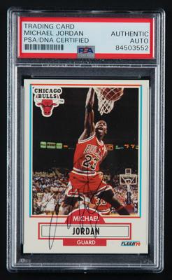 Lot #879 Michael Jordan Signed 1990 Fleer #26 Basketball Card Signed Basketball Card - Image 1