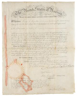 Lot #6 Andrew Jackson: President Jackson grants a patent to an immigrant for improvements in a 