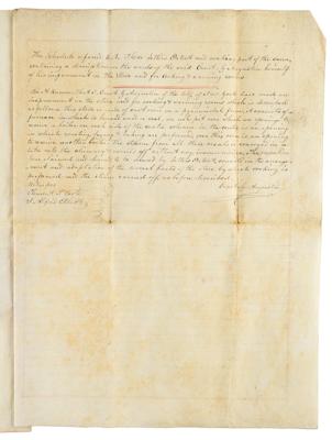 Lot #6 Andrew Jackson: President Jackson grants a patent to an immigrant for improvements in a 