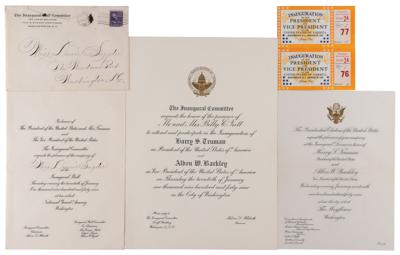 Lot #137 Harry S. Truman: Truman signs an inauguration invitation: 
