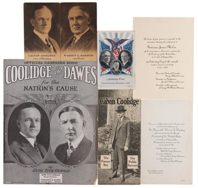 Lot #80 Warren G. and Florence Harding (2) Signed Engravings with Ephemera - Image 2