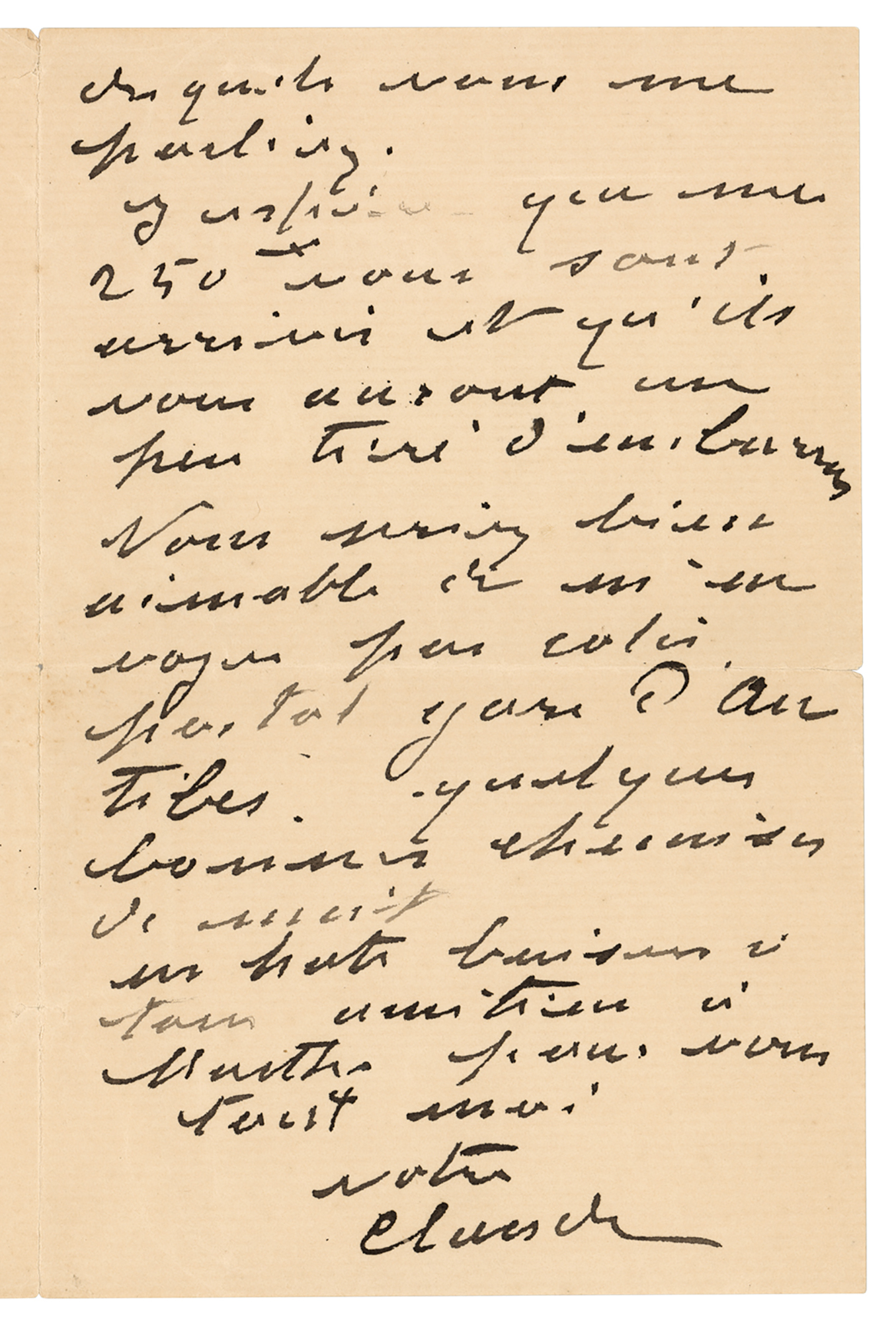 Lot #526 Claude Monet Autograph Letter Signed - Image 1