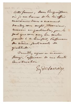 Lot #519 Eugene Delacroix Autograph Letter Signed - Image 2