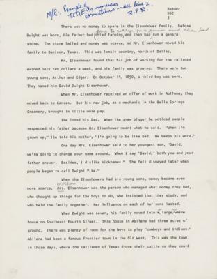 Lot #18 Dwight D. Eisenhower: Eisenhower remarks at length on a Col. Reeder's juvenile biography, 