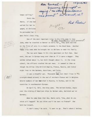 Lot #18 Dwight D. Eisenhower: Eisenhower remarks at length on a Col. Reeder's juvenile biography, 
