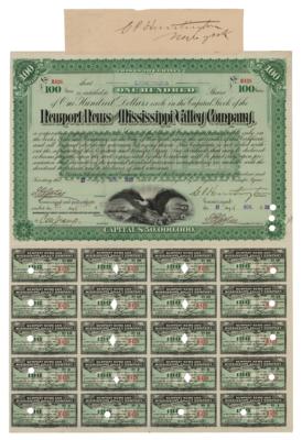 Lot #291 Collis P. Huntington Document Signed and Signature - Image 1