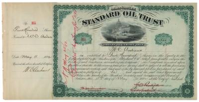 Lot #169 John D. Rockefeller, Henry Flagler, and Jabez A. Bostwick Document Signed - Image 1