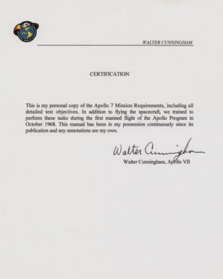 Lot #478 Walt Cunningham's Apollo 7 Mission Requirements Training-Used Manual - Image 3