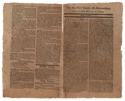 Lot #153 John Hancock: Stamp Act: Early Revolutionary New York newspaper addressing Boston merchants and their boycott of British goods 