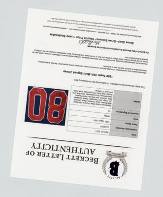 Lot #909 Miracle on Ice Signed Jersey - Image 5