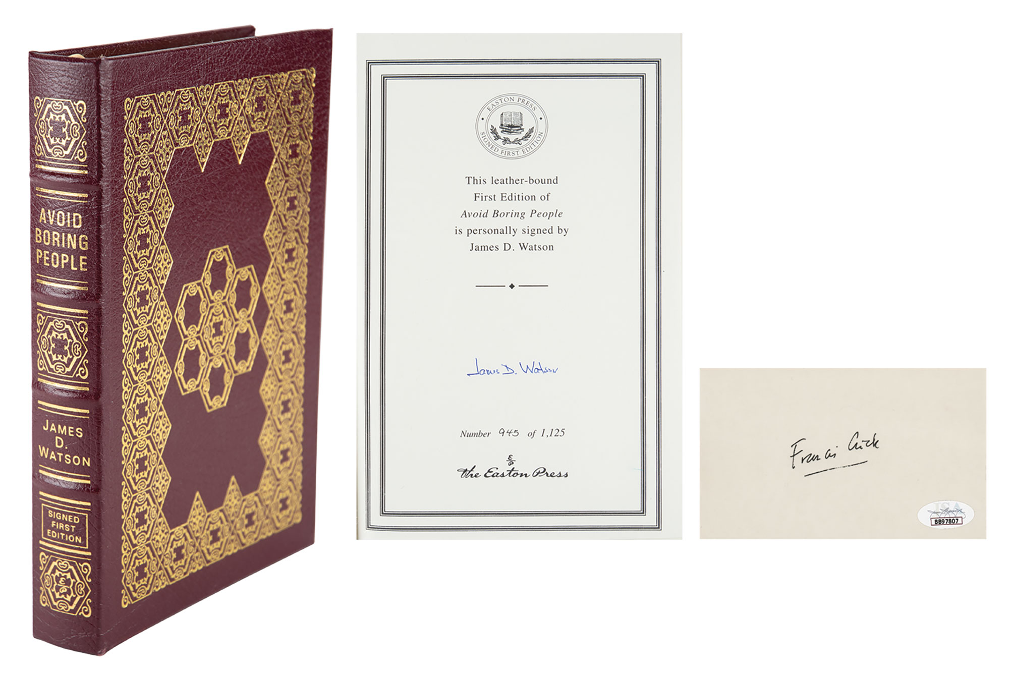 Lot #255 DNA: Watson and Crick (2) Signed Items - Image 1