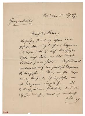 Lot #353 Philipp, Prince of Eulenburg Autograph Letter Signed - Image 1