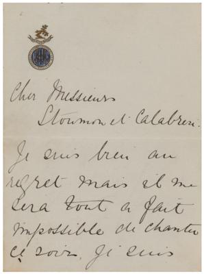 Lot #640 Nellie Melba Autograph Letter Signed - Image 1