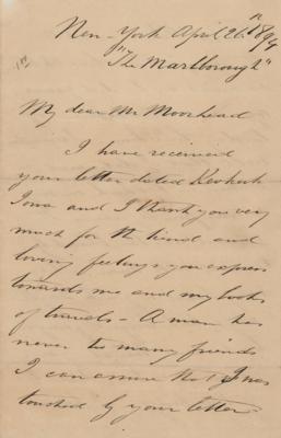 Lot #256 Paul Du Chaillu Autograph Letter Signed - Image 1