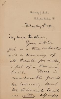 Lot #313 Ray Lankester: The invertebrate expert weighs in on snail sex: 