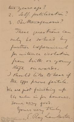 Lot #313 Ray Lankester: The invertebrate expert weighs in on snail sex: 