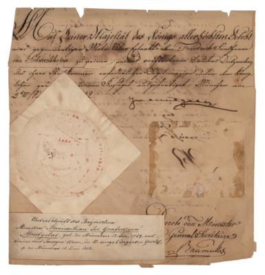 Lot #327 Maximilian von Montgelas Document Signed - Image 1