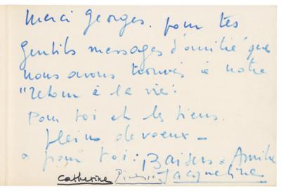 Lot #527 Pablo Picasso Signed Greeting Card - Image 1