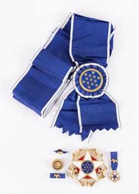 Lot #154 Ellsworth Bunker's Presidential Medal of Freedom with Distinction: Presidential Medal of Freedom with Distinction awarded to Ellsworth Bunker, wartime ambassador to South Vietnam - Image 1