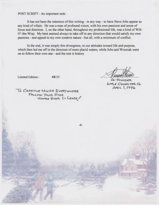 Lot #8038 Ronald Wayne Signed Limited Edition Typed Manuscript - Image 1