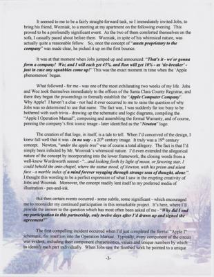 Lot #8038 Ronald Wayne Signed Limited Edition Typed Manuscript - Image 4