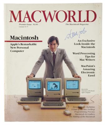 Lot #8030 Steve Jobs Signed Issue of Macworld #1