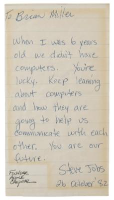 Lot #8029 Steve Jobs Autograph Note Signed - Image 1