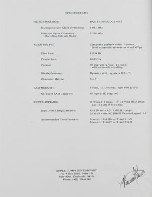 Lot #8024 Apple-1 Computer Operating Manual Page Proofs Signed by Ron Wayne - Image 10