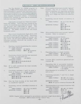 Lot #8024 Apple-1 Computer Operating Manual Page Proofs Signed by Ron Wayne - Image 4